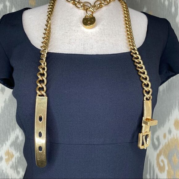 Ralph Lauren 2013 Collection Made in Italy Polished Brass Curb Link Chain Belt